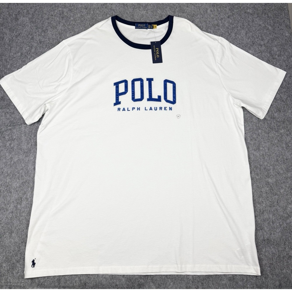 Polo Ralph Lauren NWT Men's Graphic T-shirt White 4XLT Big &Tall Pony $80 MSRP